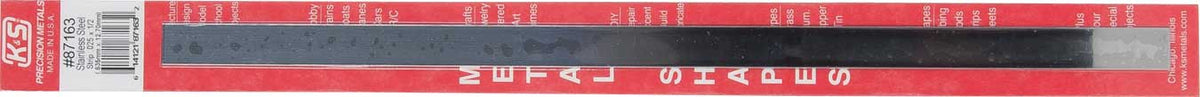 Stainless Steel Strip -- 12 x 1/2"  300 x 12.7mm, .025"  .64mm Thick