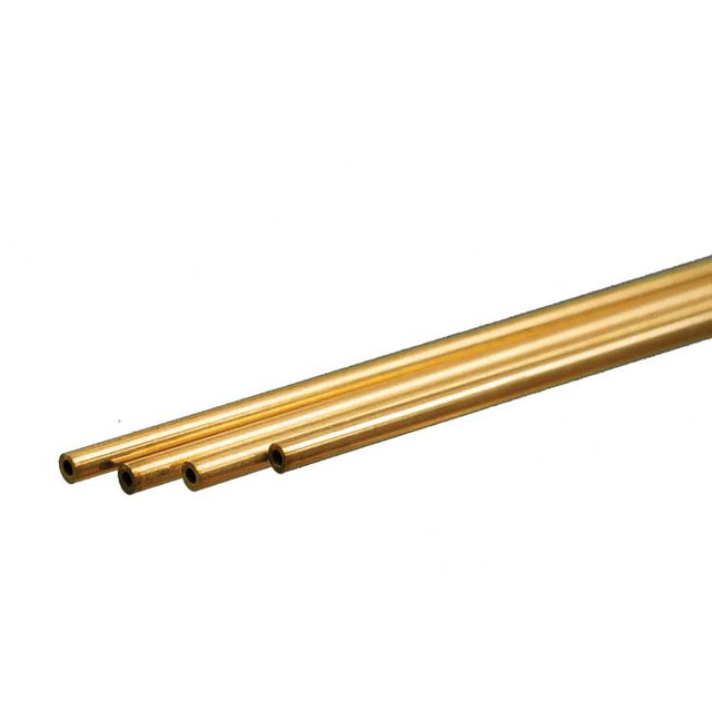 Round Brass Tube -- .08"  2mm OD 0.45mm Wall x 300mm Long pkg(4)