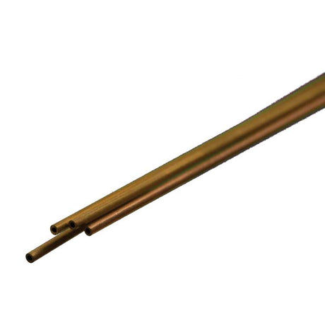 Round Brass Tube -- .04"  1mm OD 0.225mm Wall x 300mm Long pkg(4)