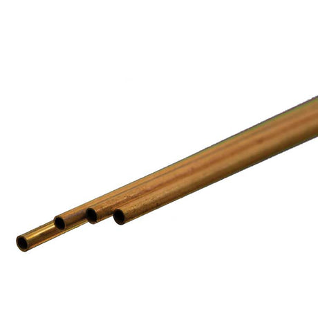 Round Brass Tube -- .10"  2.5mm OD 0.225mm Wall x 300mm Long pkg(3)