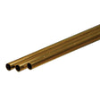 Round Brass Tube -- .12"  3mm OD 0.225mm Wall x 300mm Long pkg(3)