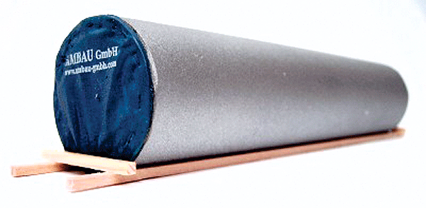 Covered Wind Turbine Support Column Section on Wood Cradle Load