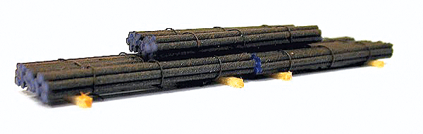 Freight Car Load -- Bundled Steel Rod (8 Bundles of 8) 34 x 8-1/4 x 4' Scale Lightly Rusted