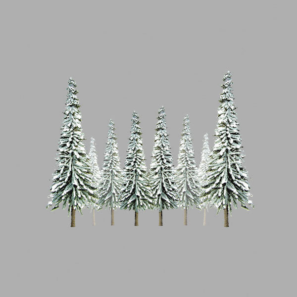Snow-Covered Spruce Trees -- 4 to 6"  10.2 to 15.2cm Tall pkg(24)
