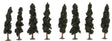 Evergreen-Conifer Trees - Super Scenic Series -- 4-1/4 - 4-5/16"  10.8 - 11cm pkg(8)