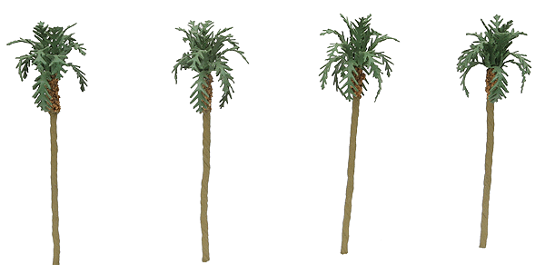 Professional Series Palm Trees -- 3"  7.6cm Tall pkg(4)