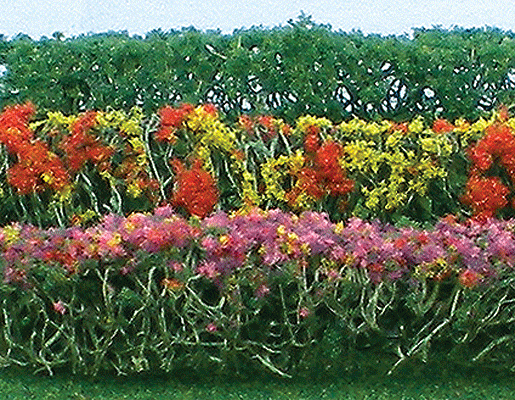 Flower Hedges - 5 x 3/8 x 5/8"  12.7 x 1 x 1.6cm pkg(8) -- Red, Pink, Yellow & Purple-1