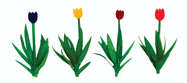Tulips -- 1/2"  1.3cm (Assorted Colors) pkg(48)
