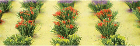 Detachable Bushes pkg(30) -- Flowers 3/8"  1cm Tall