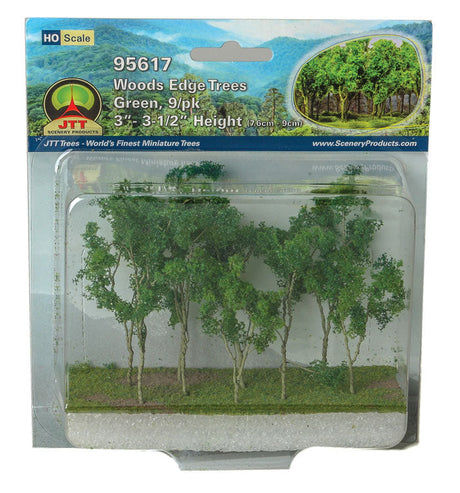 Woods Edge Trees -- Green - 3 to 3-1/2"  7.6 to 8.9cm pkg(9)-1