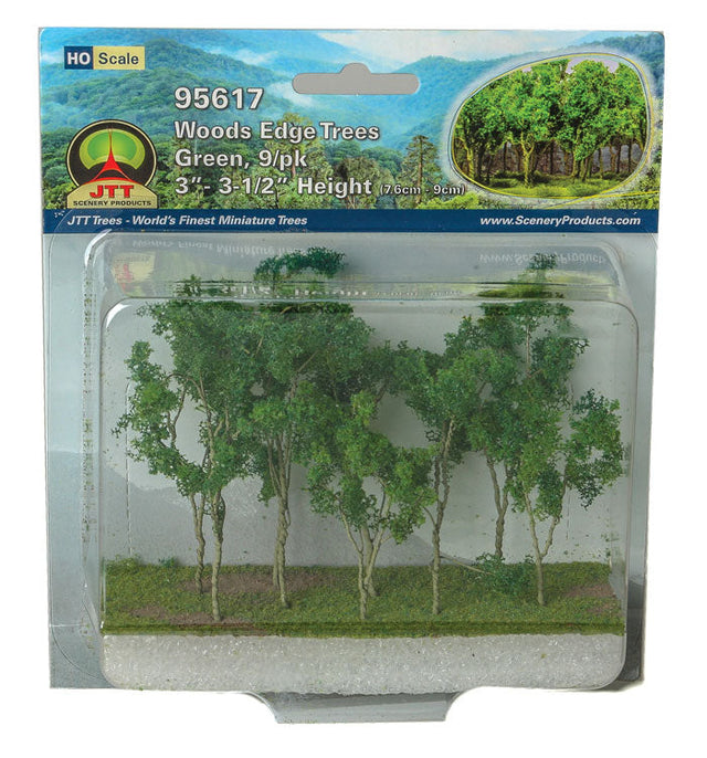 Woods Edge Trees -- Green - 3 to 3-1/2"  7.6 to 8.9cm pkg(9)-1