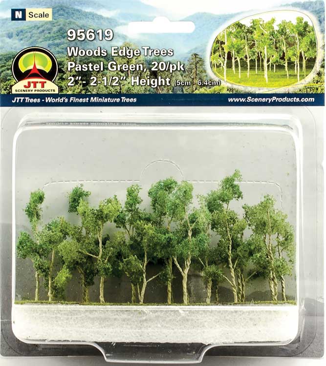 Woods Edge Trees pkg(20) -- Pastel Green - 2 to 2-1/2"  5.1 to 6.4cm-2
