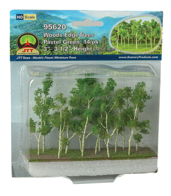 Woods Edge Trees -- Pastel Green - 3 to 3-1/2"  7.6 to 8.9cm pkg(14)
