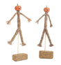 Pumpkin Scarecrows and Hay Bales -- 2 of Each, 3"  7.6cm Tall