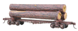 #102 Skeleton Log Car with Logs - Kit -- Undecorated-1
