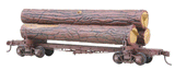 #102 Skeleton Log Car with Logs - Kit -- Undecorated-1