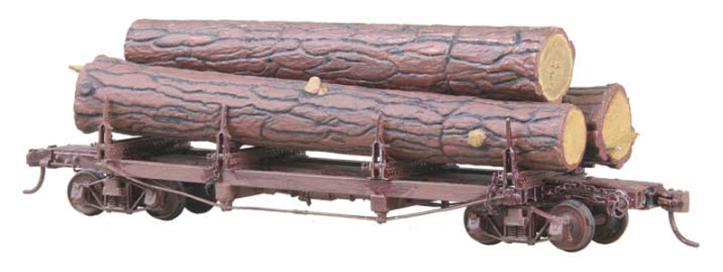 #103 Truss Log Car with Logs - Kit -- Undecorated-1