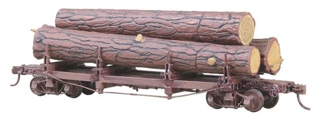 #103 Truss Log Car with Logs - Kit -- Undecorated-1