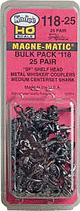 #118-25 Bulk Pack - 25 Pairs #118 SF Shelf Whisker Metal Couplers -- Medium (9/32") Centerset Shank-1