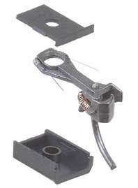 #142 Whisker(R) Self-Centering Metal Knuckle Couplers - Kit - Magne-Matic(R) -- Medium 9/32" Overset Shank w/#242 Draft Gear Boxes - 2 Pair-2
