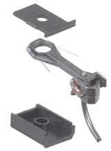 #149 Whisker(R) Self-Centering Metal Knuckle Couplers - Kit - Magne-Matic(R) -- Long 25/64" Overset Shank with #242 Draft Gear Boxes - 2 Pair-1