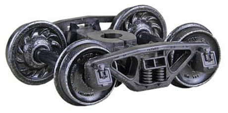 Bettendorf 50-Ton Self-Centering HGC Trucks -- Code 88 (.088") 33" Ribbed-Back RP-25 Wheels 1 Pair-1