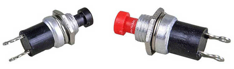 Single Pole Single Throw Push Button Control Panel Switches - Quickie -- 2 Each Black (Normally Closed) & Red (Normally Open)-1