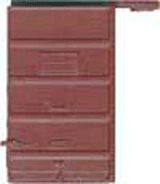 Replacement Doors High Tackboard -- 6' 5-Panel Superior Doors (Boxcar Red)-1