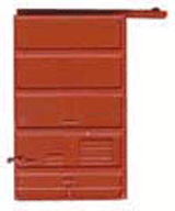 Replacement Doors Low Tackboard -- 6' Five Panel Superior Red Oxide-1