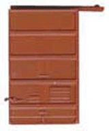 Replacement Doors Low Tackboard -- 6' Five Panel Superior Boxcar Red-1