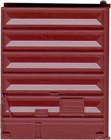Replacement Doors Low Tackboard -- 8' Pullman Standard Doors (Boxcar Red)-1