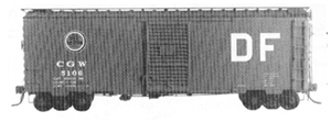 PS-1 Boxcar w/6' Youngstown Door -- Chicago Great Western (Dark Tuscan w/black roof, "Lucky Strike" Herald)
