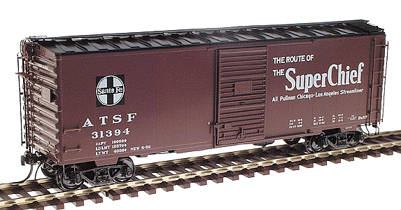 PS-1 40' Boxcar w/6' Youngstown Door -- Santa Fe "Super Chief" #31394 (Dark Tuscan Red)
