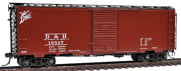 40' PS-1 Boxcar 1950-53 w/6' High Tack Doors - Ready to Run -- Delaware & Hudson #18527 (Boxcar Red)