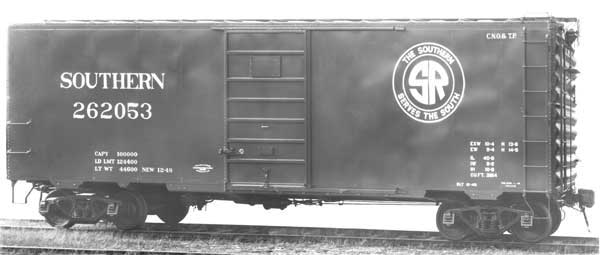 Pullman-Standard PS-1 40' Boxcar w/6' Door, HGC Trucks - Ready to Run -- Southern Railway 262053 (As-Delivered 1948, Boxcar Red, SR Logo)