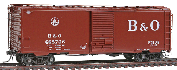 40' PS-1 Boxcar w/6' Younstown Door w/ "HGC" Trucks - Assembled -- Baltimore & Ohio #468746