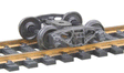 Bettendorf 50-Ton Fully Sprung Metal Trucks -- Code 110 (.110") 33" Smooth-Back RP-25 Wheels - 1 Pair-1