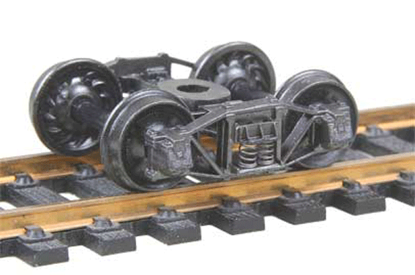 Arch Bar Fully Sprung Metal Trucks -- Code 110 (.110") 33" Ribbed-Back RP-25 Wheels - 1 Pair-1