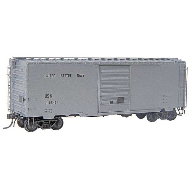Pullman-Standard PS-1 40' Boxcar w/8' Door - Ready to Run -- United States Navy USN #61-06454 (silver)-1