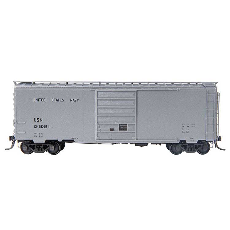 Pullman-Standard PS-1 40' Boxcar w/8' Door - Ready to Run -- United States Navy USN #61-06454 (silver)-2