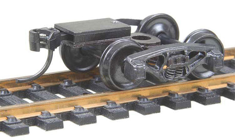 Bettendorf 50-Ton Fully Sprung Metal Trucks w/Whisker(R) Couplers - Kit -- Code 110 (.110") 33" Smooth-Back RP-25 Wheels 1 Pair-2