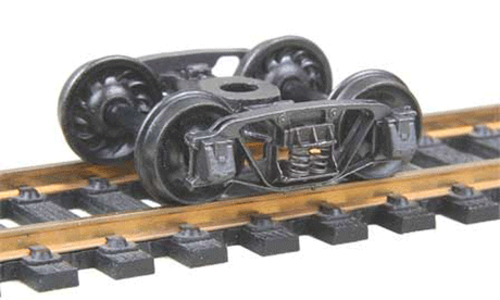 1898 Andrews Fully Sprung Metal Trucks -- Code 110 (.110") 33" Ribbed-Back RP-25 Wheels - 1 Pair-1
