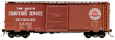 40' PS-1 Boxcar w/8' Youngstown Door -- Seaboard Air Line #25253 (Boxcar Red w/Heart Herald/"Courteous Service")