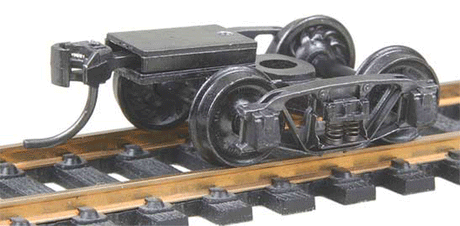 1899 Andrews Fully Sprung Metal Trucks w/Whisker(R) Couplers - Kit -- Code 110 (.110") 33" Ribbed-Back RP-25 Wheels 1 Pair-1