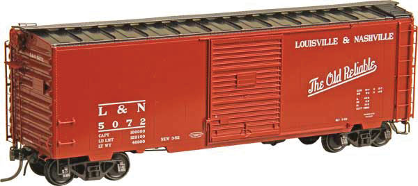 PS-1 40' Boxcar w/8' Door - Ready to Run -- Louisville & Nashville #5072 (Built 1952,Factory New,Red Oxide)