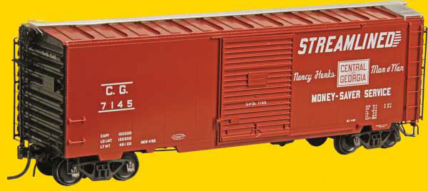 Pullman-Standard PS-1 40' Boxcar w/8' Door - Ready to Run -- Central of Georgia #7145 (Built 1952, Factory New; Red Oxide)