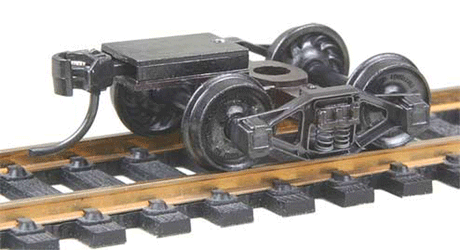 Bettendorf T-Section Fully Sprung Metal Trucks w/Whisker(R) Couplers - Kit -- Code 110 (.110") 33" Ribbed-Back RP-25 Wheels 1 Pair-1