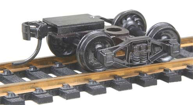 Bettendorf T-Section Fully Sprung Metal Trucks w/Whisker(R) Couplers - Kit -- Code 110 (.110") 33" Ribbed-Back RP-25 Wheels 1 Pair-1