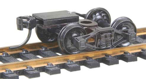 Bettendorf T-Section Fully Sprung Metal Trucks w/Whisker(R) Couplers - Kit -- Code 110 (.110") 33" Ribbed-Back RP-25 Wheels 1 Pair-2