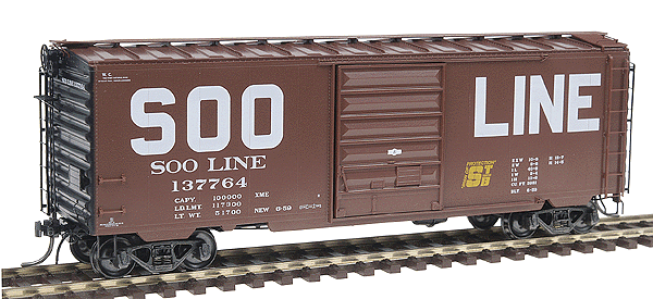 40' PS-1 Boxcar w/8' Pullman Standard Door -- Soo Line (Dark Boxcar Red) #137764